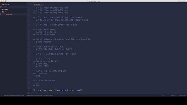 Работа с условиями и логическими переменными в Lua смотреть онлайн