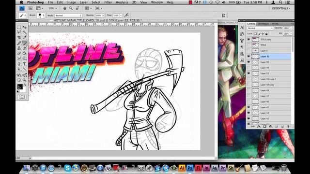 Let's Draw with AGNB: Hotline Miami Title Card смотреть онлайн
