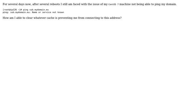 Ping 'Name or service not known' how can I clear cache смотреть онлайн