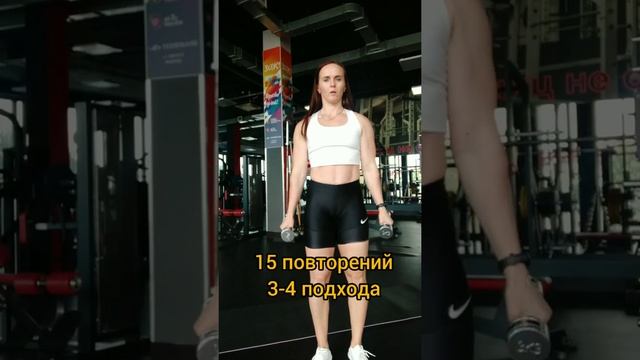 Тренировка на ягодицы, ноги,  плечи и руки для  дома с гантелями и резиной.