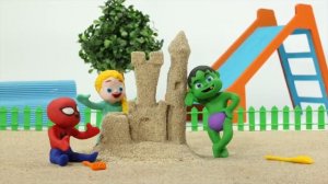 HULK BABY SITTER ❤ Frozen Elsa & Superhero Babies Play Doh Cartoons