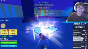 Level 1 - 2550 With KITSUNE FRUIT Noob To Pro in Blox Fruits (Roblox)