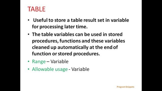 Miscellaneous Data Type In MS SQL server