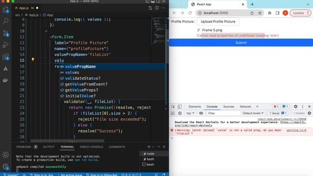 Upload File Inside A Form Using Ant Design And ReactJS | Prevent Form Submitting Without A File