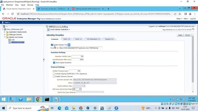 Oracle Identity Federation10:Verifying Identity and Service Provider environments смотреть онлайн