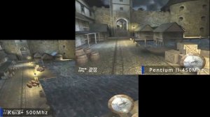 AMD K6-3+ 500Mhz vs Pentium II - 450Mhz.