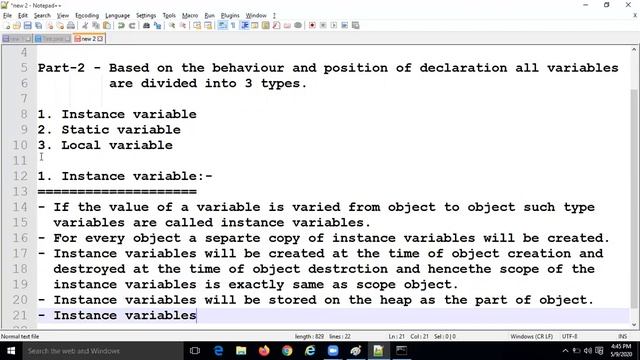 Types of Variables in JAVA | Primitive, Reference, Instance, Static & Local variables
