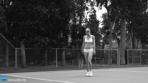 Bar Refaeli playing tennis in underwear - under.me