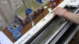 Вязание мужской шапки на двухфонтурной вязальной машине Silver⚡Двухфонтурное вязание шапки подгибом