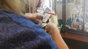 Избавляемся от желтизны. Цвет, желание клиентки( пепельно - фиолетовый)