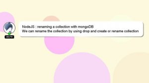 NodeJS : renaming a collection with mongoDB