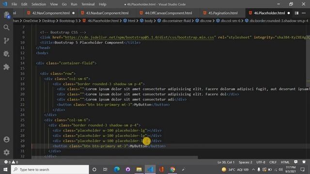 Bootstrap 5 placeholder  component.