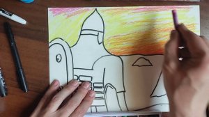 Былина о Илье. Работа пастелью.