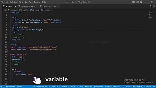 switch content between vue-js components #vuejs