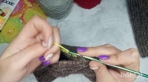 Соединение спицевого полотна крючком.