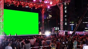 Concert Stage & Crowd with Green Screen Backdrop