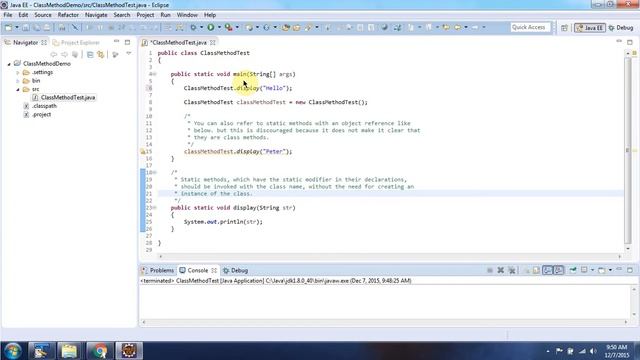 Java Class Methods or Static Methods | Java Tutorial
