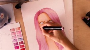 Как рисовать девушку маркерами.How to draw a girl?