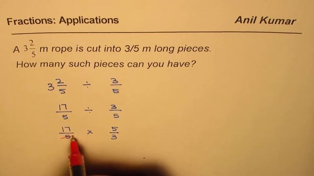 How many three fifths can fit in to three two by five Divide Improper Fractions by Fractions смотреть онлайн