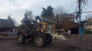 первый подъем самодельного минипогрузчика