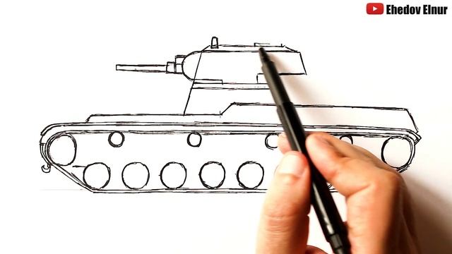 Как нарисовать Танк СМК | Ахадов Эльнур