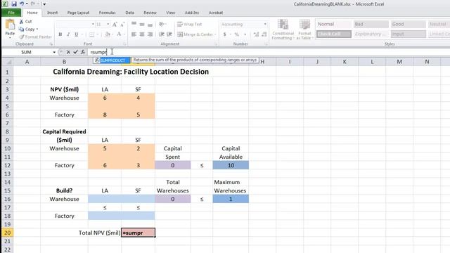 Management Science 101: Production Facility Expansion Decision in Excel смотреть онлайн