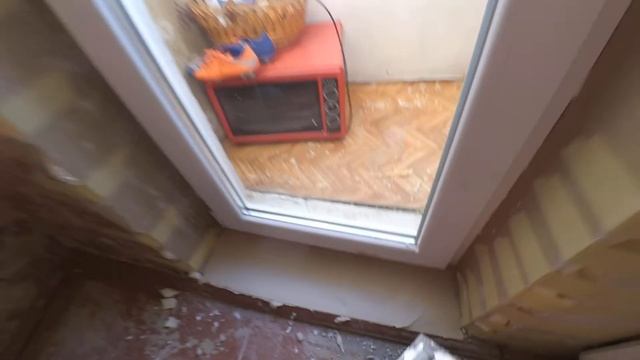 Делаем порог для балконной двери. ШП старт. Тяну по плинтусу на глазок) смотреть онлайн