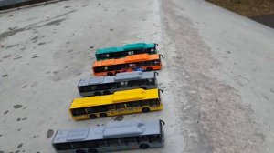 Toy Cars Slide Dlan Play Sliding Cars Video (BUSES)