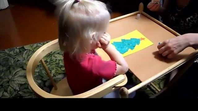 Аппликация из бумаги Елочка. Детское творчество. смотреть онлайн