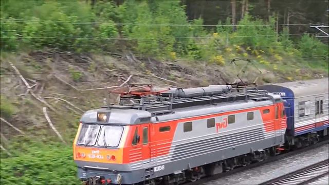 ЧС2к-834 с фирменным поездом №014 "Южный Урал" Москва - Челябинск смотреть онлайн