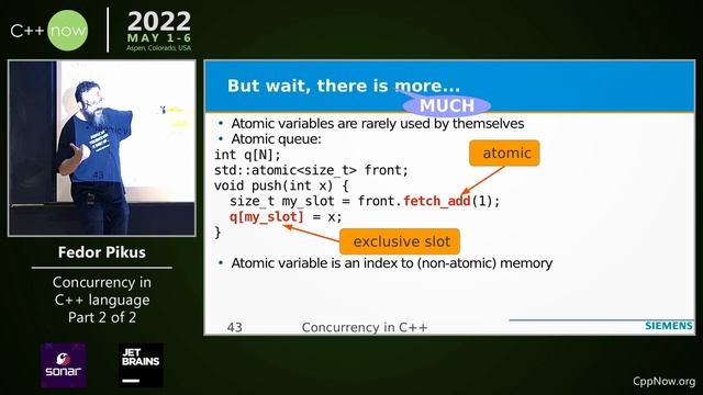 Concurrency in C++: A Programmer’s Overview (part 2 of 2) - Fedor Pikus - CppNow 2022