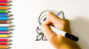 Как нарисовать МИЛУЮ ПОНИ из мультика МОЙ МАЛЕНЬКИЙ ПОНИ. Раскраска МАЙ ЛИТЛ ПОНИ. Учим цвета