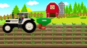 Beginner Farmer and Hard Work on the Farm - Tractors and Agricultural Vehicles for Kids