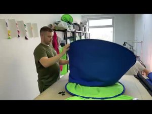 Складной фон хромакей двухсторонний сине-зеленый. Разборка и сборка складного хромакея