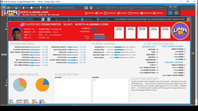 DRAFT DAY SPORTS: COLLEGE BASKETBALL 2016. EPISODE 1! NORTH ALABAMA U! MEETING OUR ROSTER! смотреть онлайн