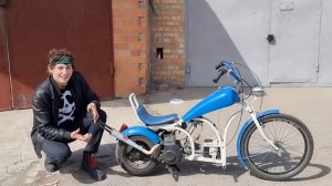 обзор самодельного мотоцикла 50cc .кастом чопеер из скутера