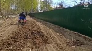 минитрактор из мотоблока Ока. полный привод 4*4. работа роторным снегоуборщиком, отвалом, плугом