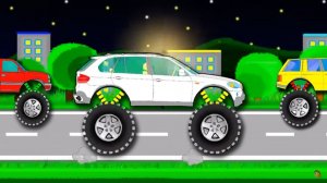 Разноцветный Монстр трак - УЧИМ ЦВЕТА вместе с большими машинками