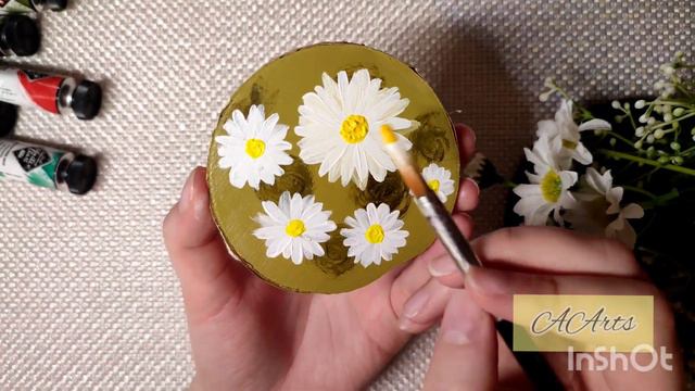 Draw daisies and mimosa | Acrylic painting | Step by Step | Relax video | Tutorial | Draw fast vira смотреть онлайн