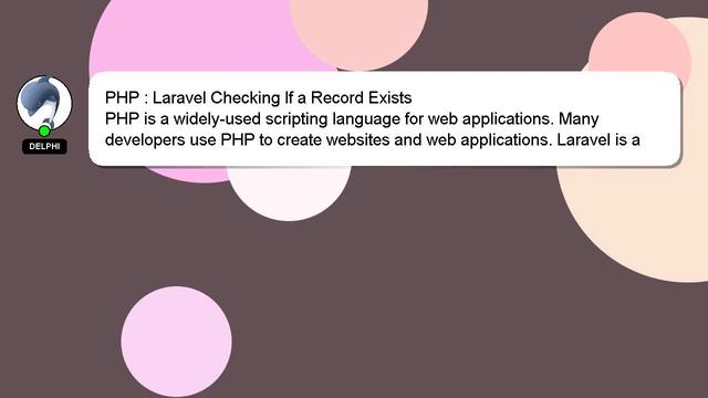 PHP : Laravel Checking If a Record Exists смотреть онлайн