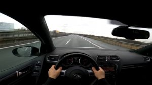 How Fast Golf GTI Edition 35 MK6 DSG Stock 235hp drive 100-200 kmh Dragy German Autobahn POV Sound