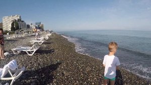 Первый раз купаемся на море в Батуми, Грузия - июнь 2021