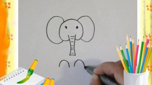 Как нарисовать Слона для детей 4-5 лет Давай нарисуем
