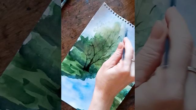 акварель,рисования пейзаж