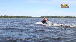 Надувная лодка из ПВХ ткани MARLIN 340, Mercury 10/15 л.с. - маневрирование.