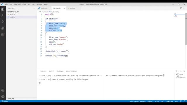 TypeScript | #7 TypeScript Objects | Step by Step Tutorial for TypeScript
