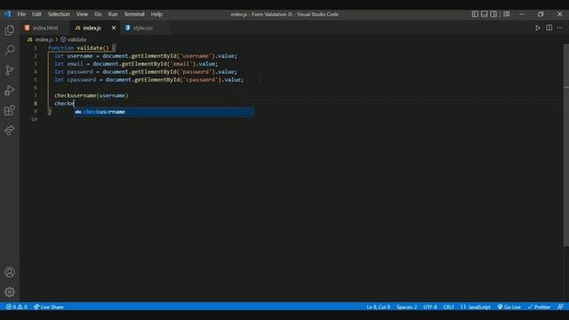 Project 3. JS Form Validation - For Absolute Beginner