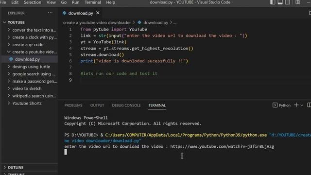 Create a Youtube video downloader in Python #python