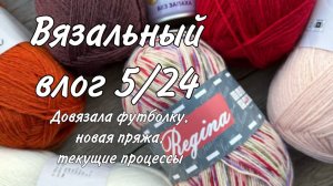ВЯЗАЛЬНЫЙ ВЛОГ 5/24: довязала футболку и носки, носочная пряжа YarnArt Forza Solid, текущие процессы