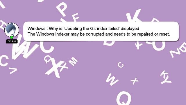 Windows : Why is 'Updating the Git index failed' displayed смотреть онлайн